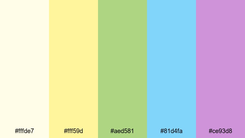 daffodil sketchbook yellow color palette with hex codes