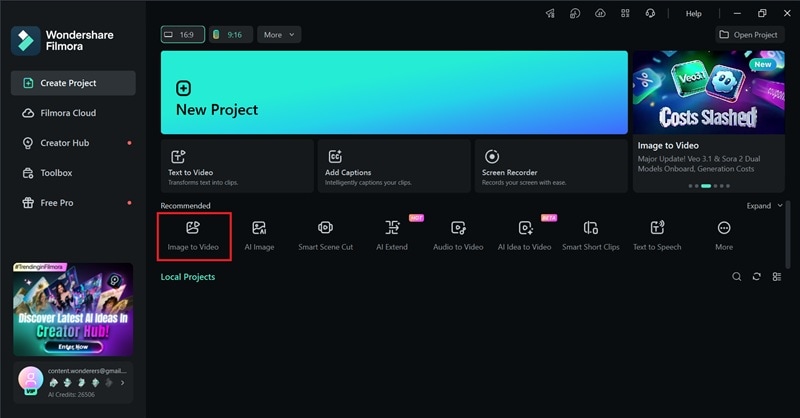 open filmora image to video