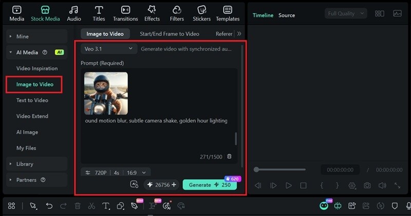 upload photo and enter prompt