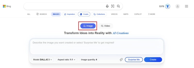 visit bing ai image creator website