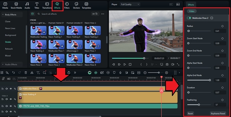 add effects on filmora desktop