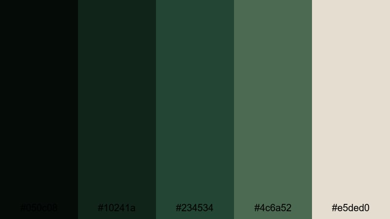 dark forest cinema forest color palette with hex codes