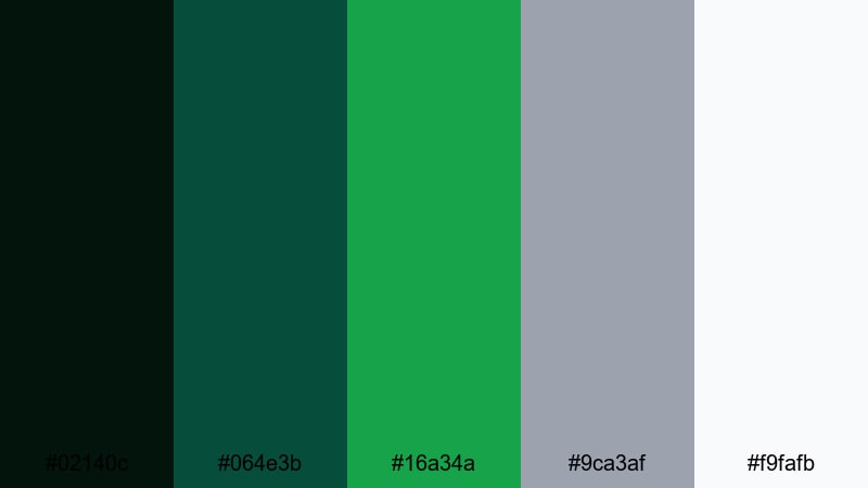 dark forest thriller dark green color palette with hex codes