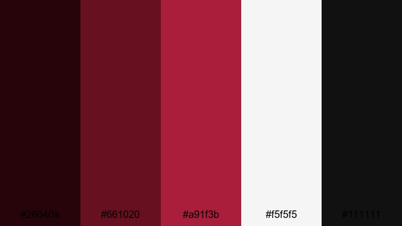 dark red studio grid dark red color palette with hex codes