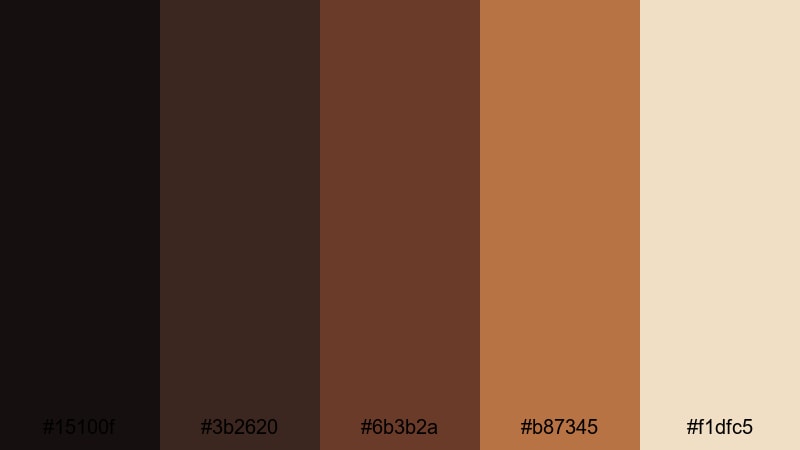 dark roast spotlight coffee shop color palette with hex codes