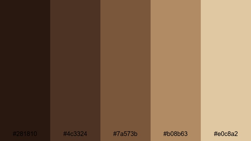 dark walnut library dark brown color palette with hex codes
