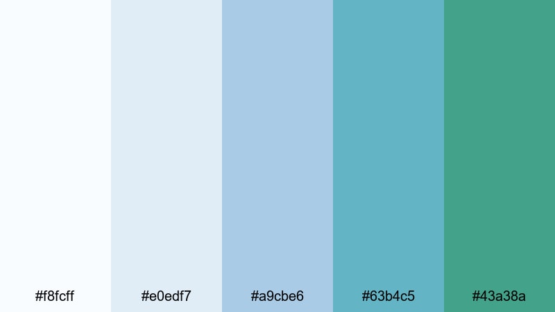 dashboard aqua grid white blue green color palette with hex codes