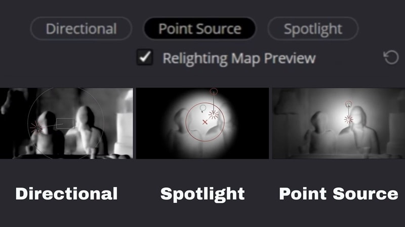 light types in relight davinci resolve