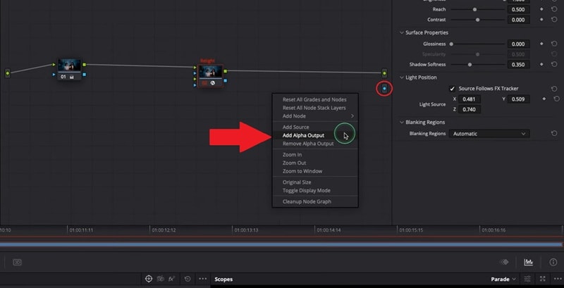 enable the alpha output