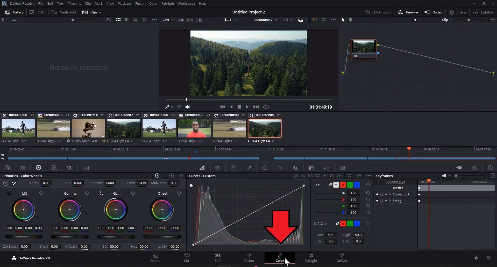 open davinci resolve color page
