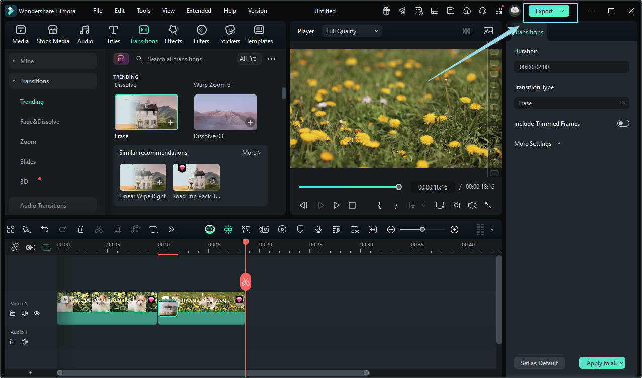 export videos in filmora