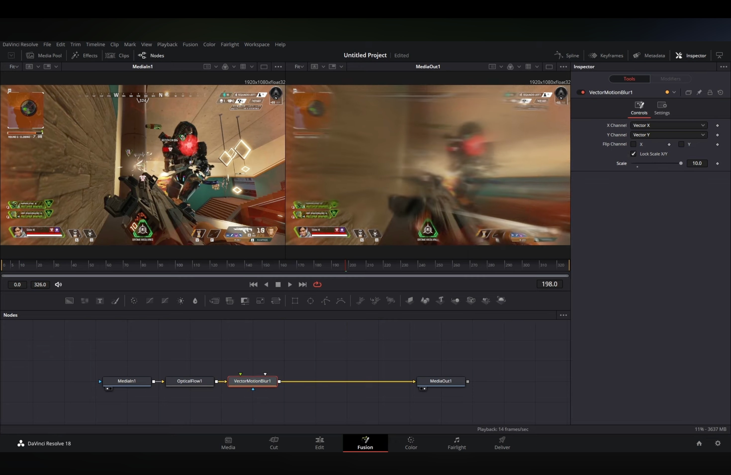 adjust blur davinci resolve