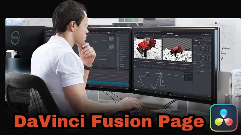 fusion page in davinci resolve