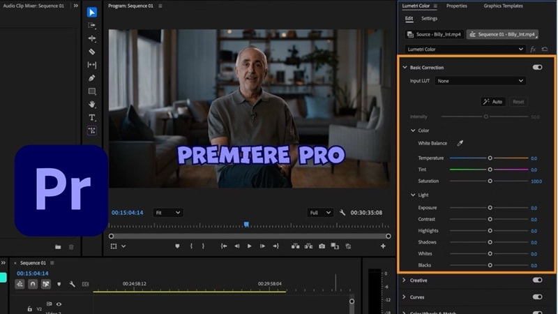 premiere pro lumetri panel