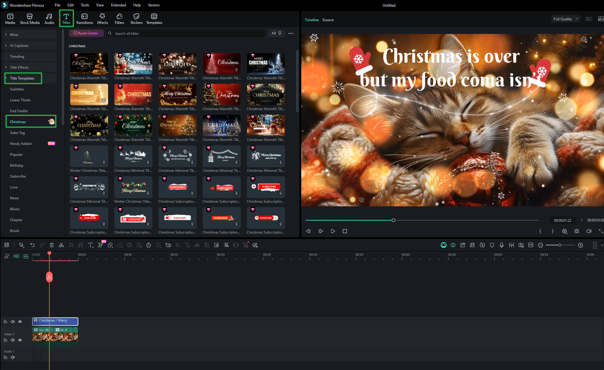 filmora christmas titles