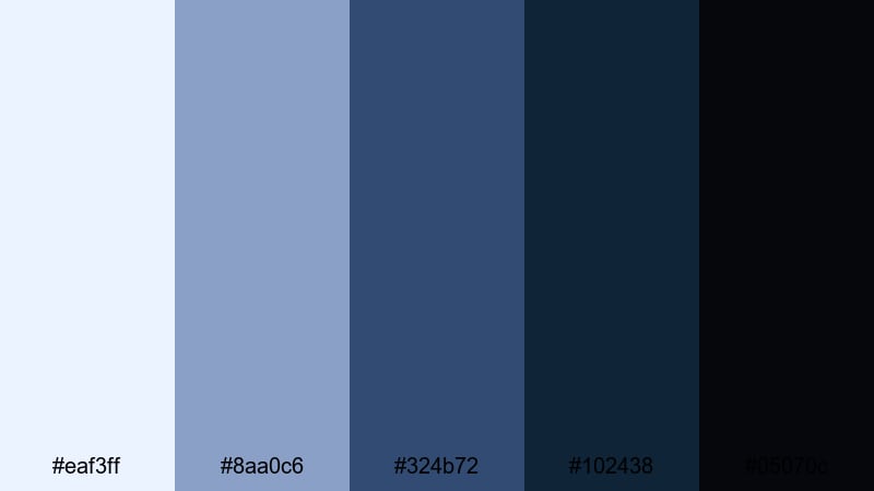 deep cove mystery mediterranean color palette with hex codes