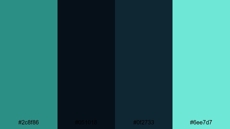 deep current titles verdigris color palette with hex codes