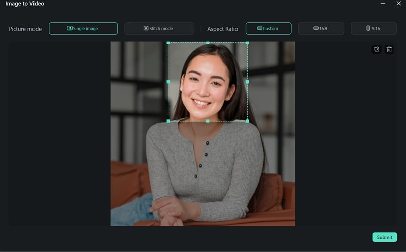 upload replacement face image