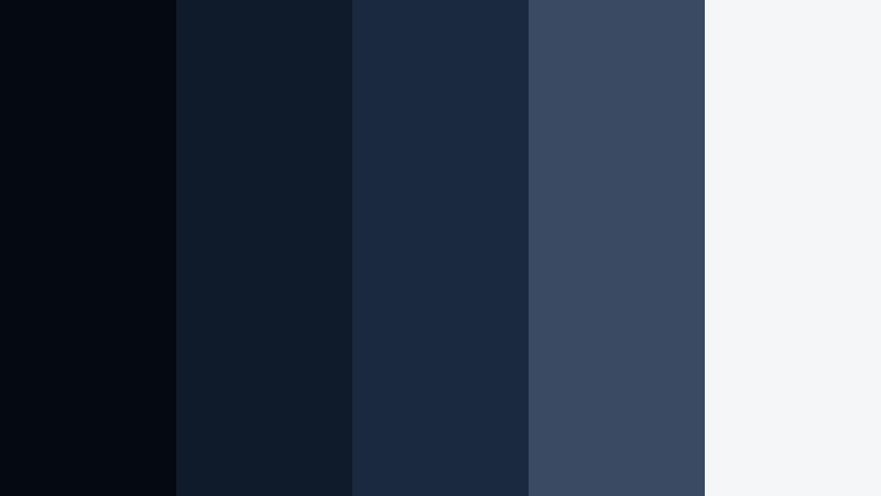 deep focus monochrome contrast navy color palette with hex codes