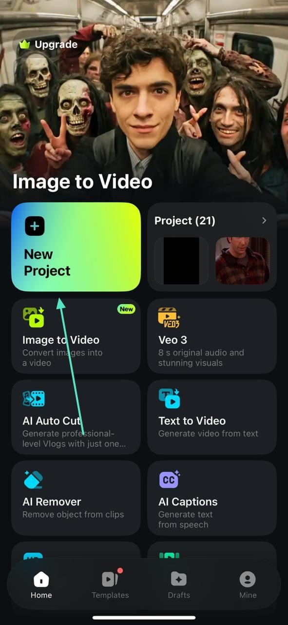 new project filmora app