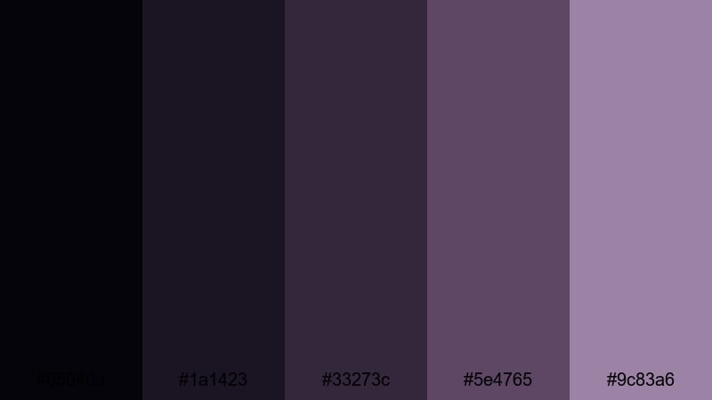 deep metro overlay black purple color palette with hex codes