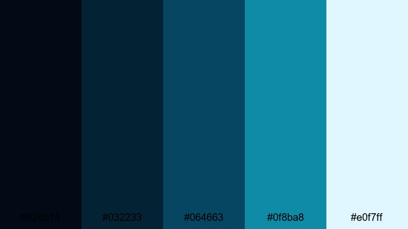 deep ocean eclipse moonlight color palette with hex codes