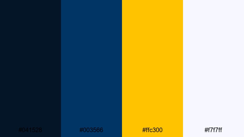 deep ocean headline yellow dark blue color palette with hex codes