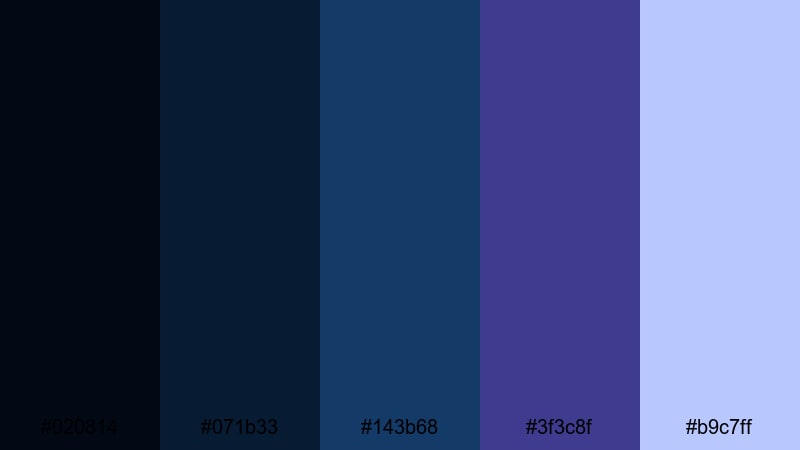 deep ocean horizon purple dark blue color palette with hex codes