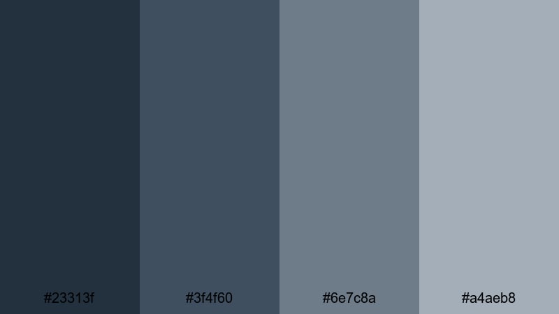 deep ocean narratives gray blue color palette with hex codes