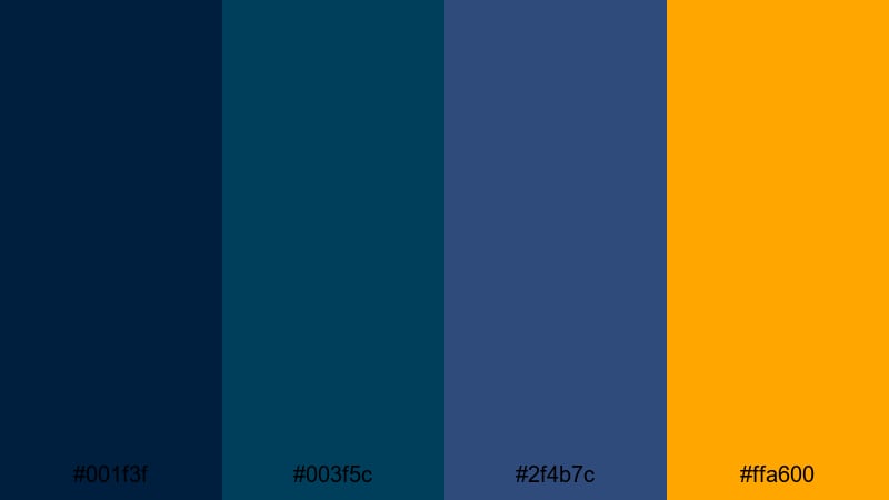 deep ocean spotlight navy blue color palette with hex codes