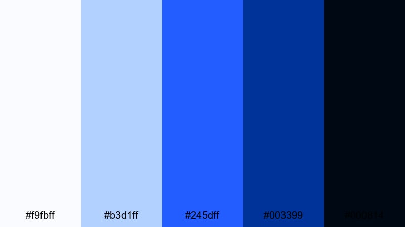 deep ocean spotlight white blue color palette with hex codes