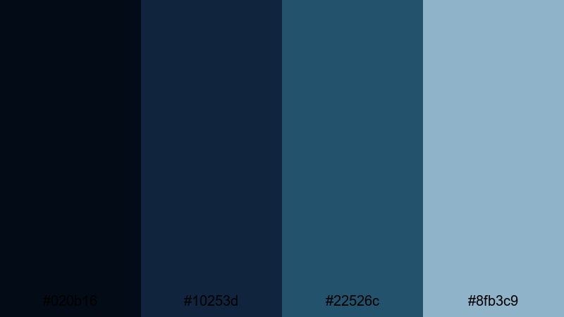 deep ocean storm nautical color palette with hex codes