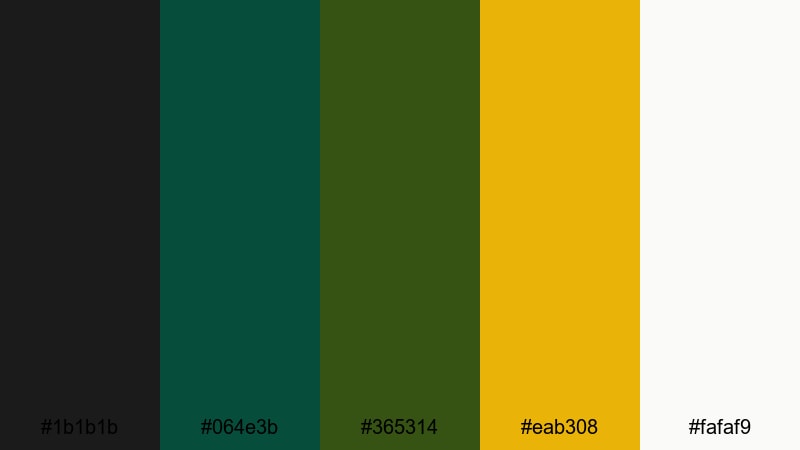 deep olive luxe dark green color palette with hex codes