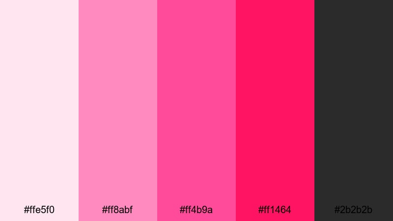 deep pink monochrome focus deep pink color palette with hex codes