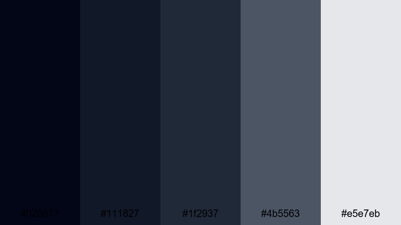 deep space minimal celestial color palette with hex codes