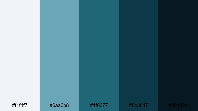 deep tide noir coastal color palette with hex codes