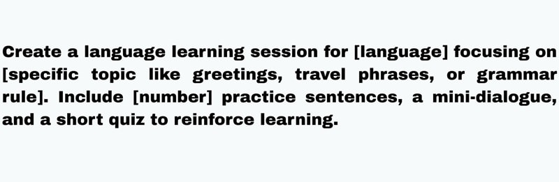 deepseek prompt template for learning language