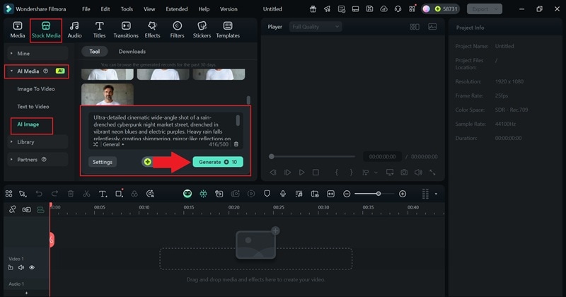 paste deepseek prompt and generate image