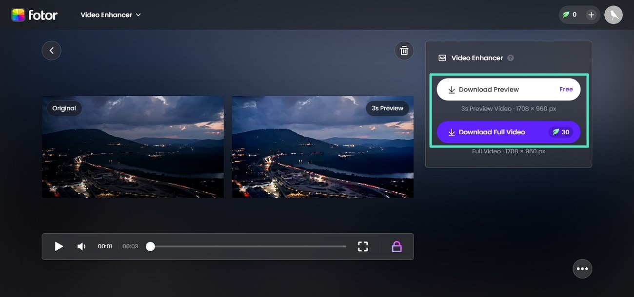 press download video to save
