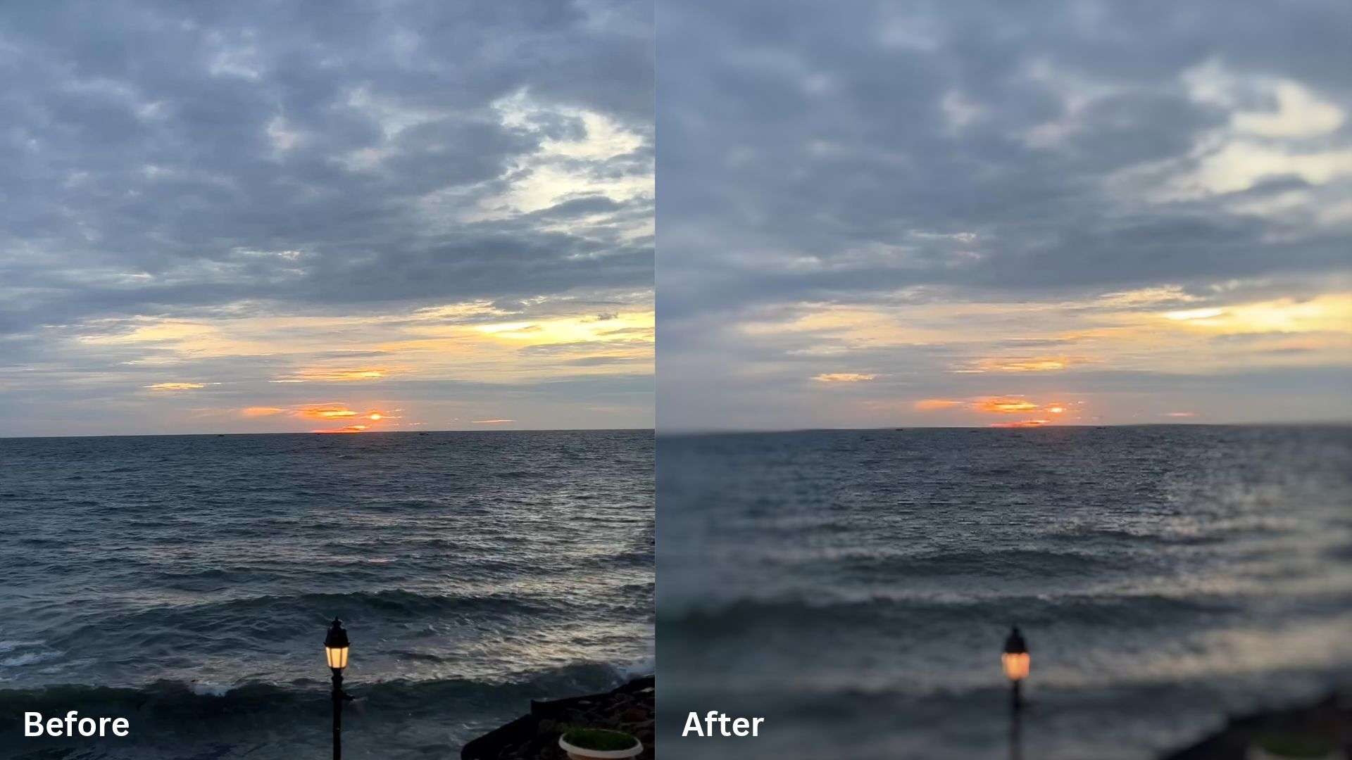 filmora depth of field before after