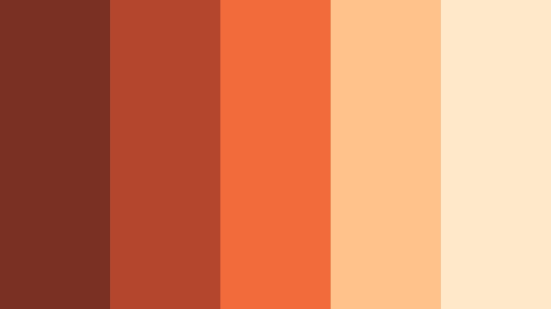 desert campfire glow burnt sienna red color palette with hex codes