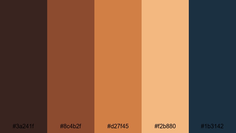 desert campfire night dark brown color palette with hex codes