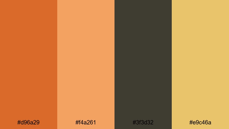 desert caravan dust dark orange color palette with hex codes