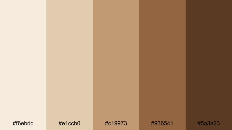 desert caravan light cream brown color palette with hex codes