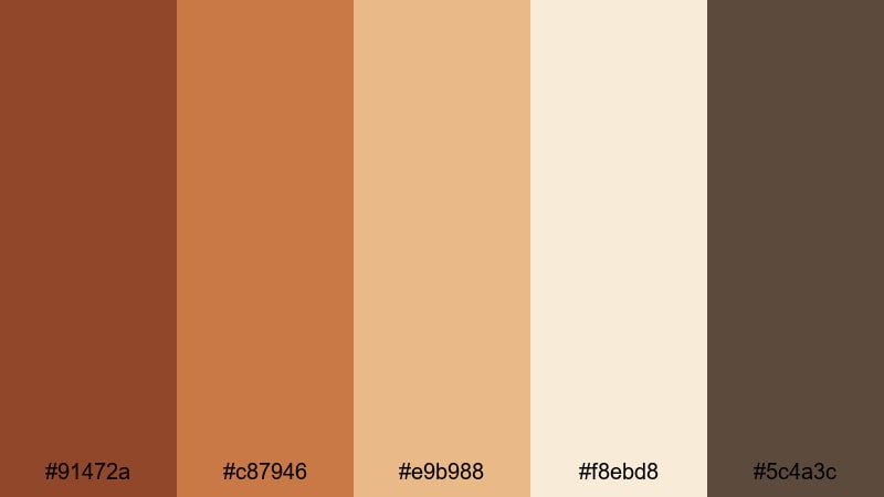 desert clay horizon russet color palette with hex codes