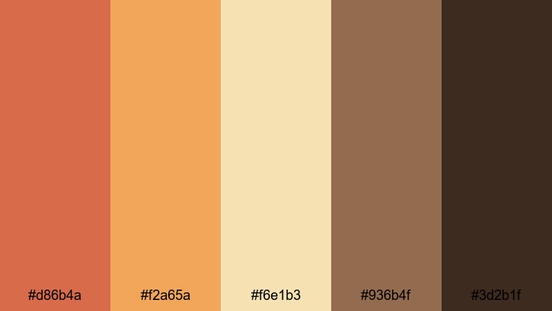 desert clay market burnt sienna color palette with hex codes