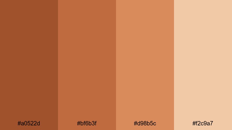 desert clay monochrome rust color palette with hex codes