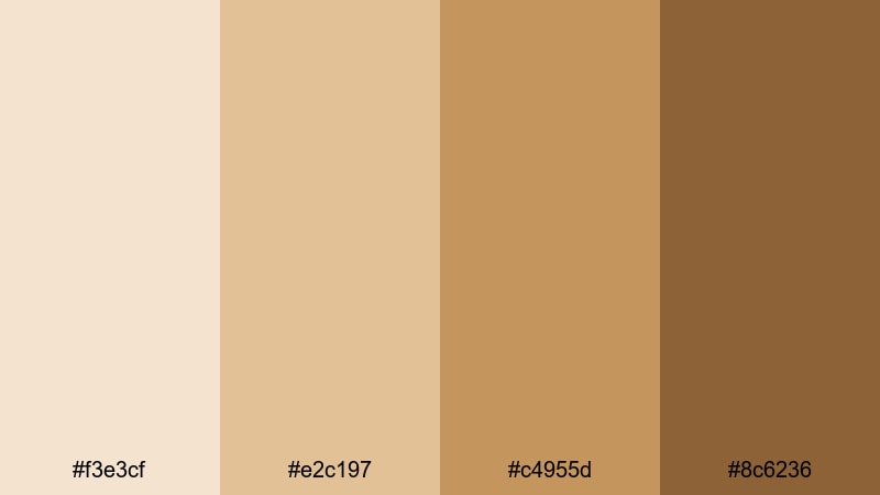 desert dune caravan beige orange color palette with hex codes