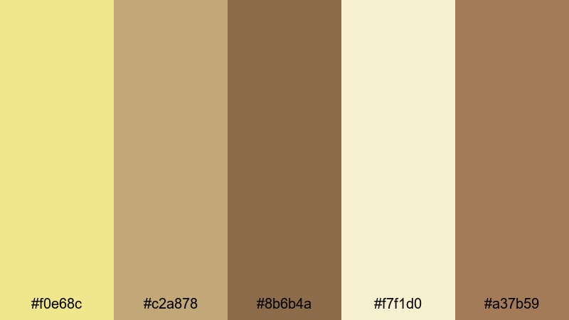 desert dune glow khaki color palette with hex codes