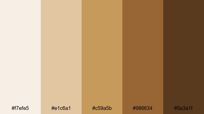 desert dune horizon golden brown color palette with hex codes